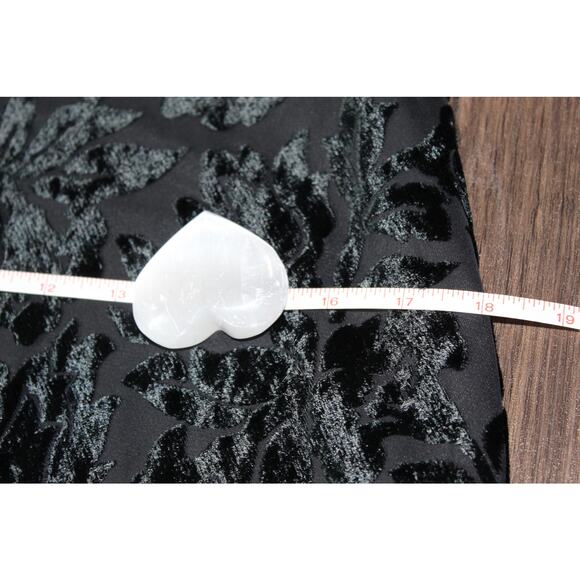 Vintage Maggy London Burnout Velvet Black Floral Maxi Dress Prep Goth 90s S/M - Picture 8 of 10